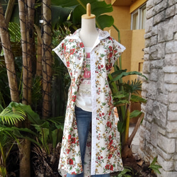 [英式花園襯衫裙]植物花卉連帽法式袖 第9張的照片