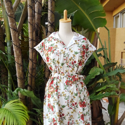 [英式花園襯衫裙]植物花卉連帽法式袖 第6張的照片