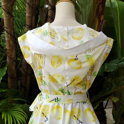 新鮮！令人振奮！飛躍檸檬♪簡單的輕質棉質罩衫裙+相同圖案的檸檬面膜“ Creema limited” 第6張的照片