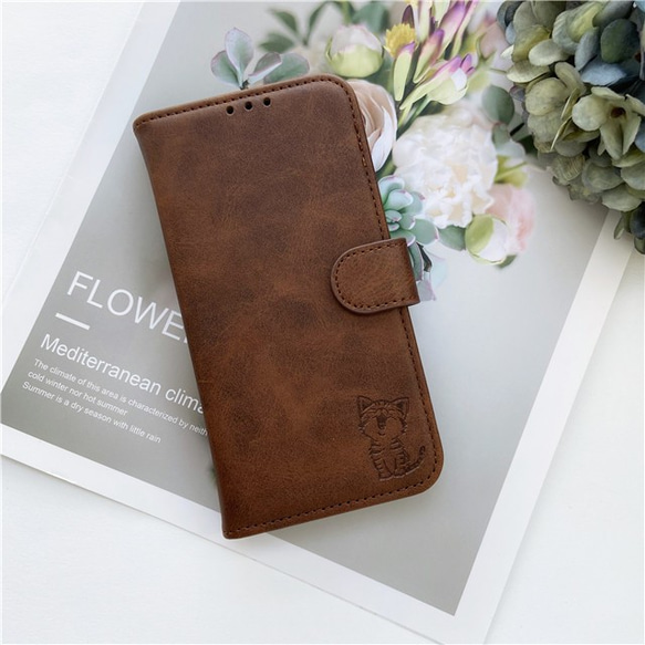 iphone12/13Pro/14max/iPhone14ProMax/iPhone ケース/手帳型/猫/ダーク