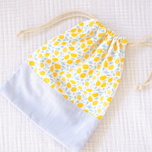 巾着袋(給食袋) サイズ変更可 給食袋 にじいろえがお(まつうら みき