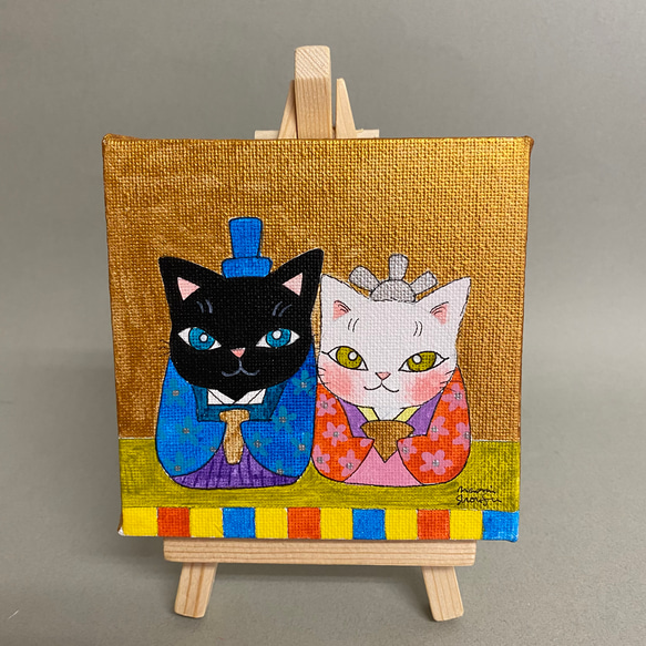 ミニキャンバス絵　ひなねこ１ 1枚目の画像