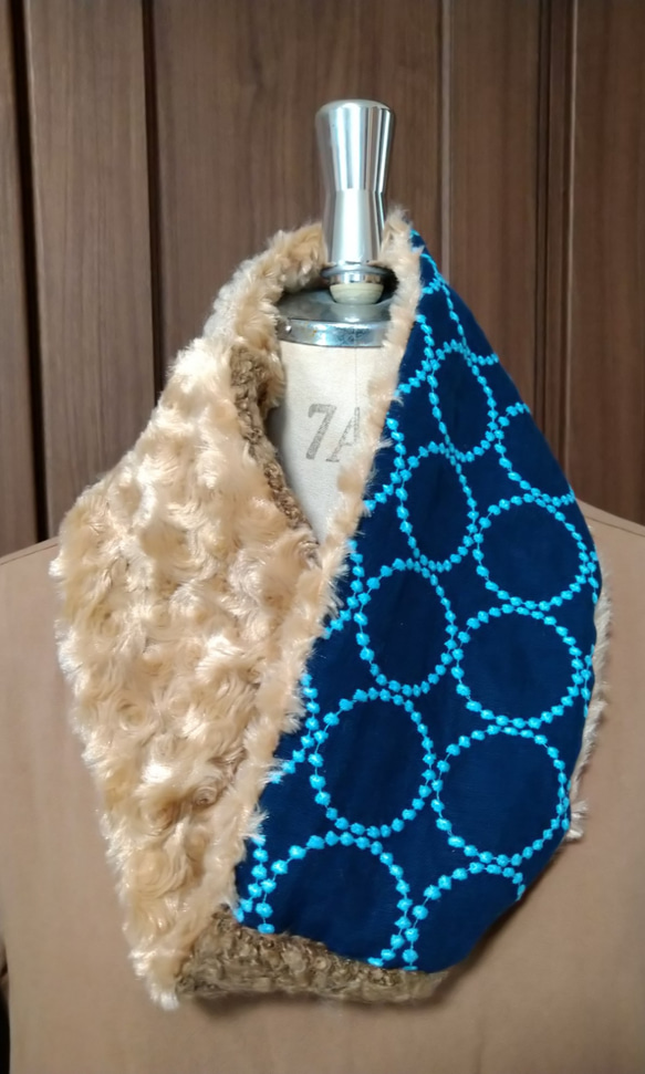 ミナペルホネンハンドメイドスヌード（ユラとタンバリン） ハンドメイド♡ミナペルホネン♡ねじりスヌード♡タンバリン