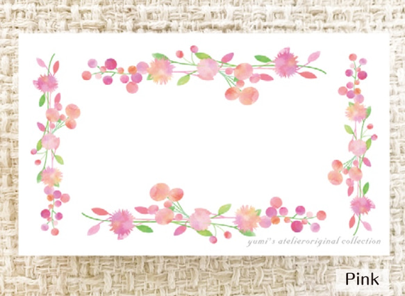 花柄メッセージカード４色セット☆ 2枚目の画像