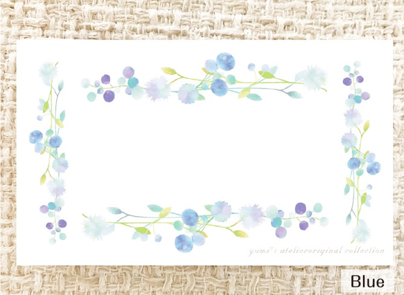 花柄メッセージカード４色セット☆ 4枚目の画像