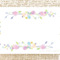 花柄メッセージカード４色セット☆ 5枚目の画像