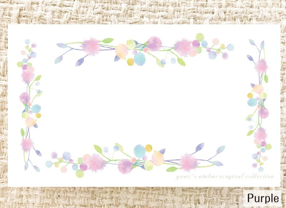 花柄メッセージカード４色セット☆ 5枚目の画像