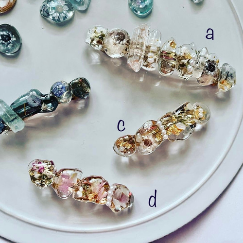 新作♡選べるドライフラワーのレジンヘアバレッタ♡卒業式入学式発表会