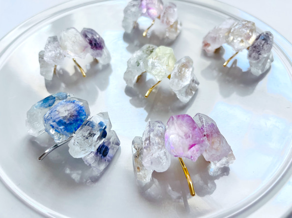 水色ビオラ 押し花ポニーフック