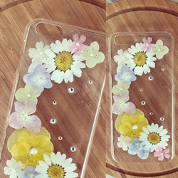 押し花iPhoneケース♡パステルフラワー 2枚目の画像