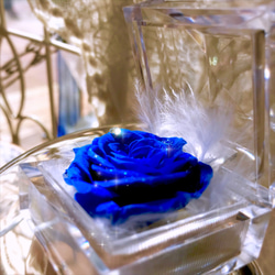 【最高級・青いバラ・オーロラブルー】プリザーブドフラワー  デート　ギフト　ジュエリーケース　ジュエリー　ギフト 2枚目の画像