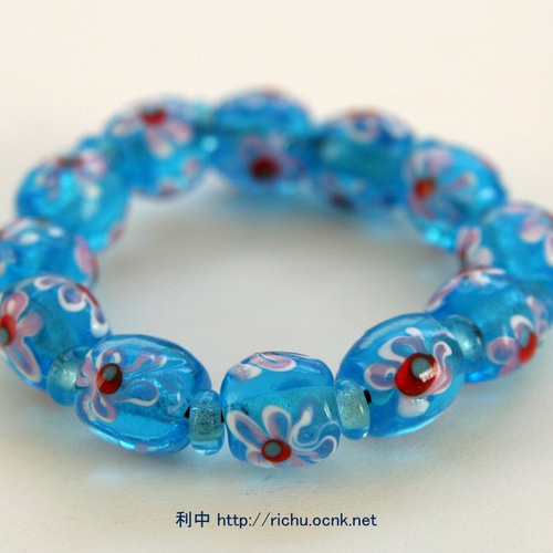 台湾とんぼ玉ブレスレット（同色）（百合花玉）06 ブレスレット