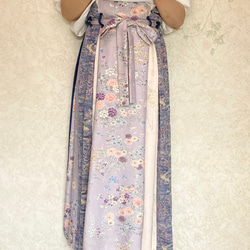 【着物リメイク】春爛漫 ミックスアラカルトタックラップスカート 3枚目の画像