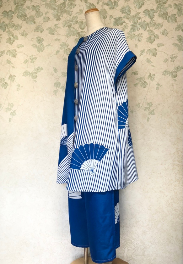 【着物リメイク】ワイドパンツのセットアップスーツ 