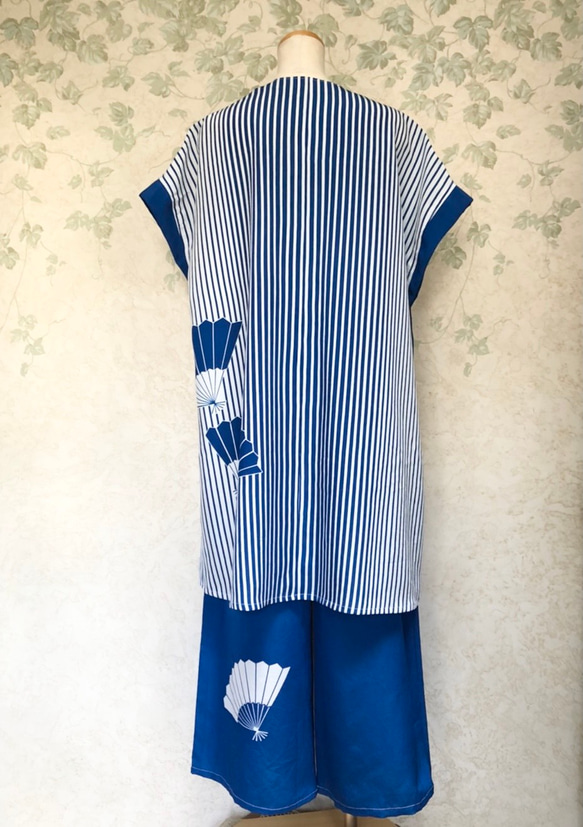 【着物リメイク】ワイドパンツのセットアップスーツ 