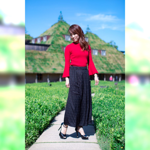 未使用着物リメイク 縮緬キュロットスカート ガウチョパンツ パンツ