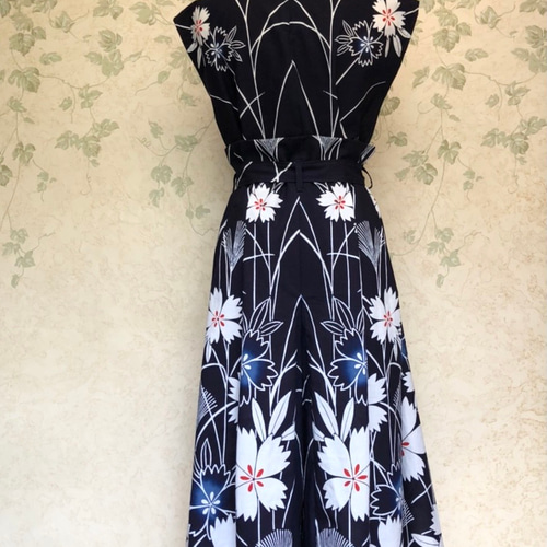 浴衣リメイク】タックラップパンツのセットアップ フレンチスリーブ