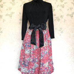【着物リメイク】花柄バルーンスカート 7枚目の画像