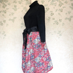 【着物リメイク】花柄バルーンスカート 9枚目の画像