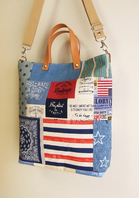 2ウェイショルダーバッグ パッチワーク 2wayバッグ ローイサム 通販