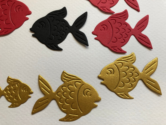 ★受注制作★ 金魚 50匹 ダイカット クラフトパンチ♪ 2枚目の画像