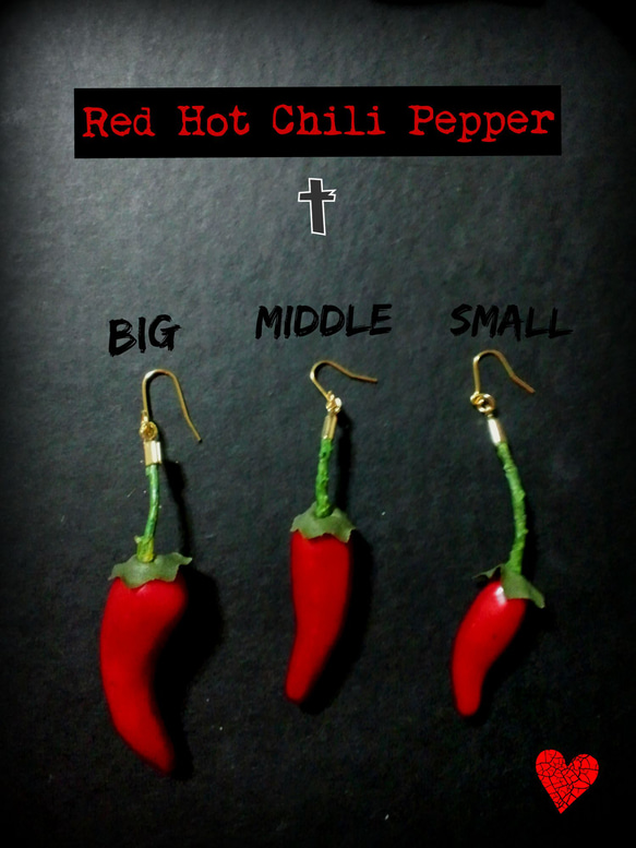 激辛注意！！Red Hot Chili Pepperピアス（middle） 2枚目の画像