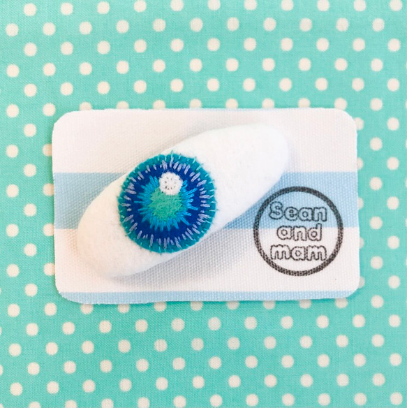 おめめパッチンピン ブルー ヘアピン sean and mam 通販