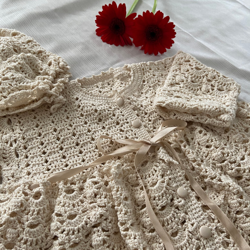 ビューティーアンドユース　BLC LACE 2WAY WPSK 手編みベビードレス2way オーガニックコットン100 ベビー服