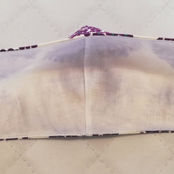 [紫陽花・花柄]パープル　可愛く美しい立体マスク　紫　あじさい　手作り布マスク　 6枚目の画像