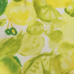 【フルーツ柄】イエローにレモン・ライム柄がかわいい立体マスク　手作りマスク　黄色　瑞々しい果物 5枚目の画像