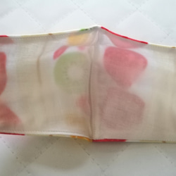 【スイーツ・フルーツ】クリーム地に可愛いフルーツの断面柄の立体マスク　サンドイッチ　手作り布マスク　カラフル　果物 8枚目の画像