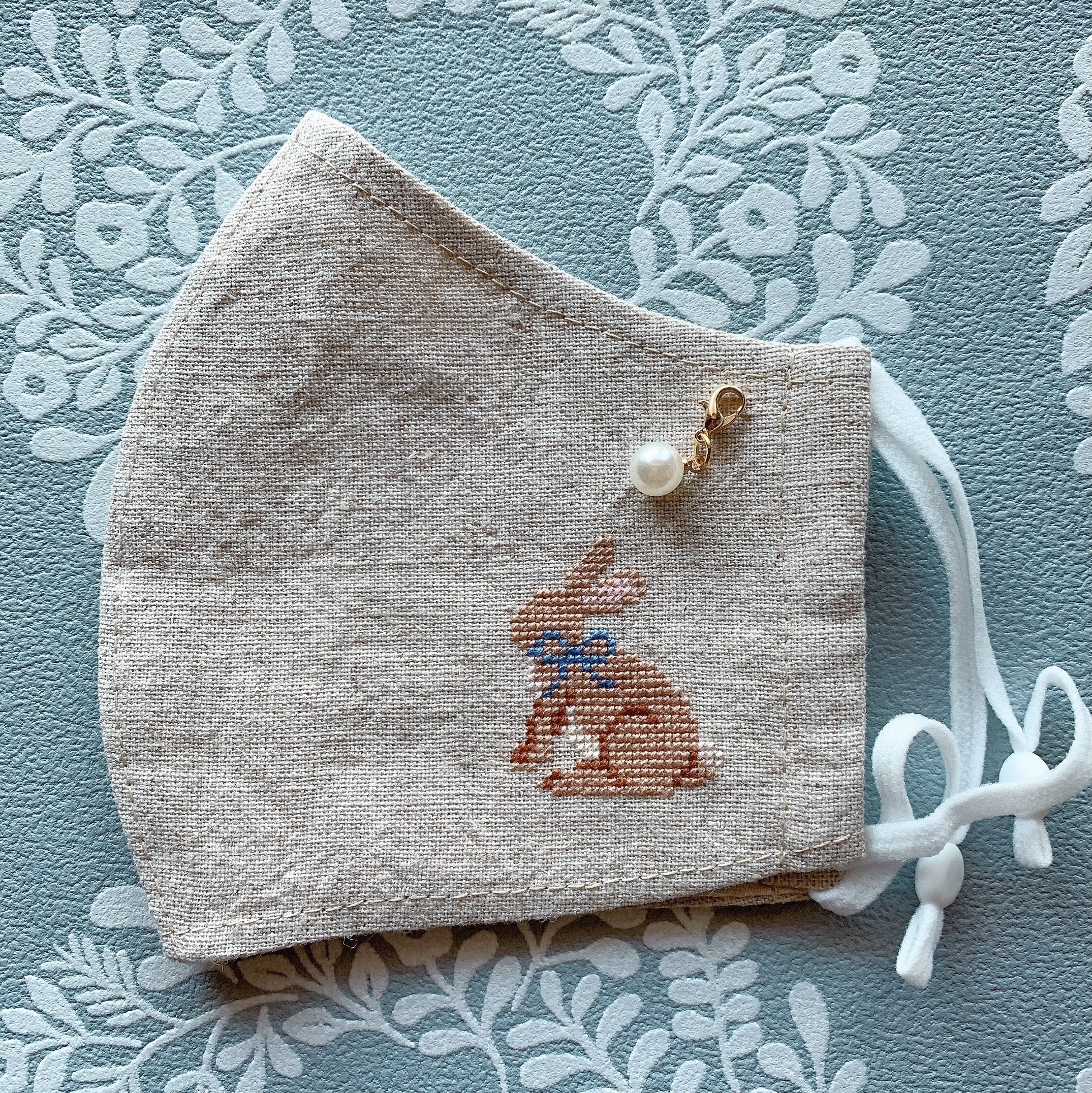 ハンドメイドマスク手刺繍 0_88782431c4097aaac39cecf94799