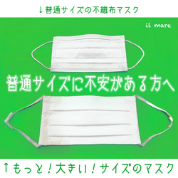 もっと！大きい！【伸びてフィット⁈】プリーツマスク（ノーズワイヤーとポケット付き）【プレゼントマスクチャーム付】 7枚目の画像