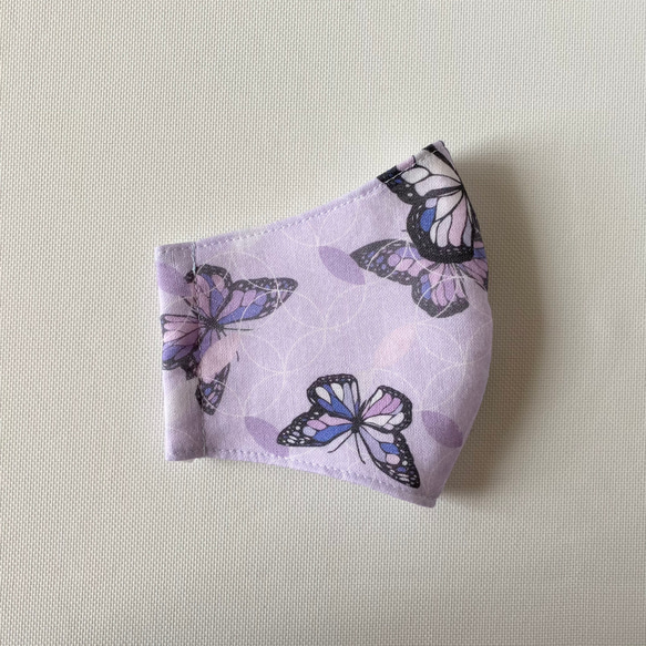R＊手拭い　和柄蝶　紫　立体マスク大人用 7枚目の画像