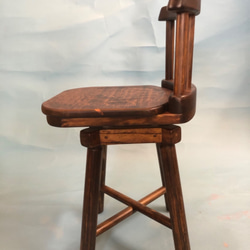 背付き回転椅子　回る椅子　木の椅子　ワークスペースを心地よく　ひのき 3枚目の画像
