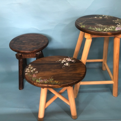 スツール 回転丸椅子 回る椅子 かわいい椅子 木の椅子 ひのき 椅子