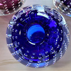 シークエンスバブル花器　　ブルー　ルビー 6枚目の画像