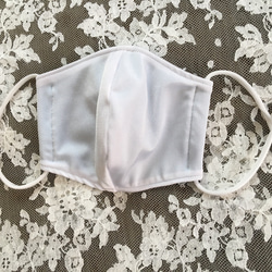 【送料無料】 白×ブルー　ハンドメイド　洗えるマスク　水着　レオタード　冷感　(濡らし)  1枚 3枚目の画像