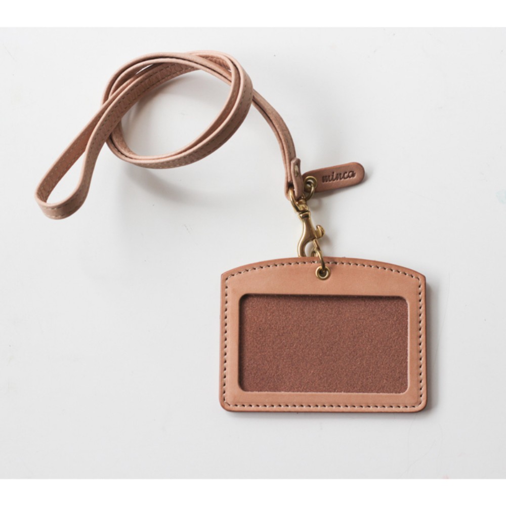 全4色】 栃木レザー IDカードホルダー タン 名札 ケース (ネック