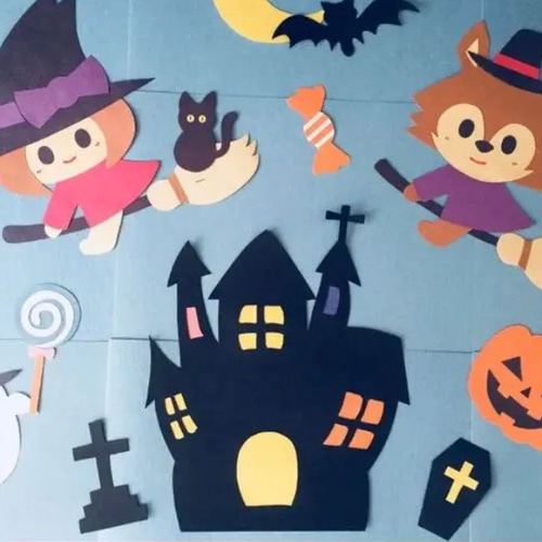 折り紙ハロウィンセットお城カボチャコウモリ星