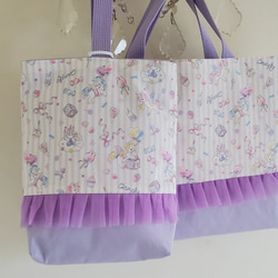 グレー パープル さくらんぼ レッスンバック チェリー 女の子