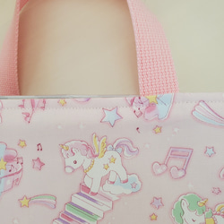 ミュージカルユニコーン　ピンク　レッスンバッグ　上履き入れセット　女の子　入園入学 2枚目の画像