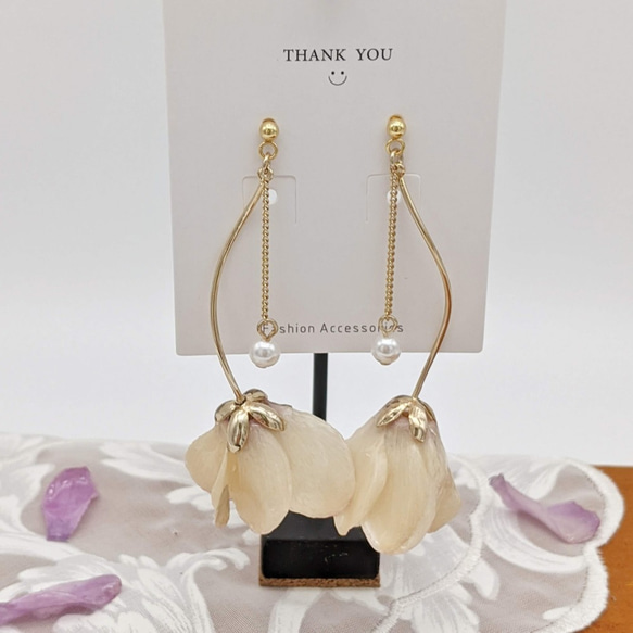 シクラメン 本物のお花のアクセサリー ピアス イヤリング ピアス