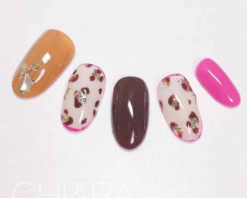 大人レオパード ネイルチップ 0_9237d796953094fc478ec532365c