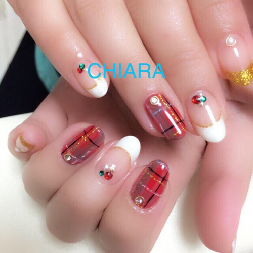 ネイルチップ♡ジェルネイル スワロフスキーネイル シェル