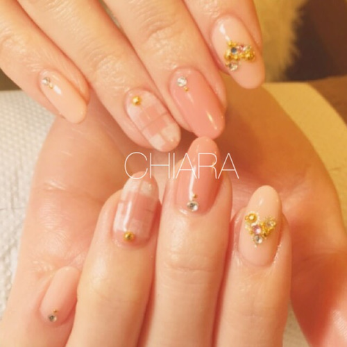 着画あり】ハンドメイドシンプルネイルリングネイルハートネイル大人キレイ