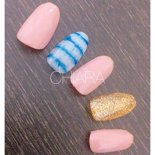 no.223]ニュアンスボーダーネイル/デート/お出かけ/普段使い ネイル  