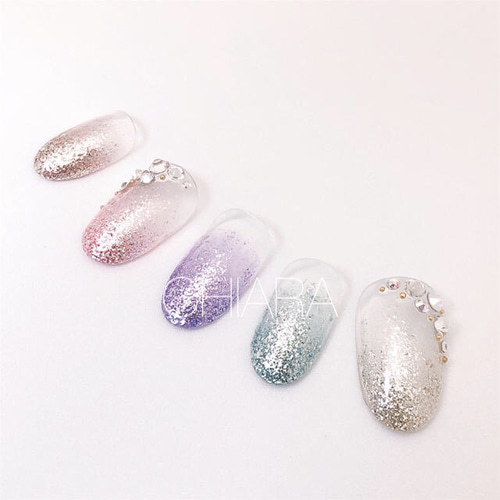 no.520]華やかグラデーションネイル/カラフル/ラメ/ブライダル