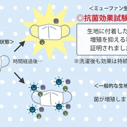 冷え冷え マスク 保冷剤付き 冷やしマスク 抗菌 プリーツマスク ミューファン 野の花 グレージュ  送料無料 7枚目の画像