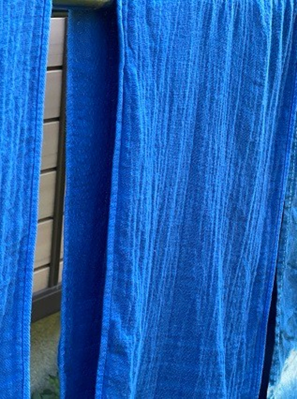 正藍染め　二重ガーゼ　ロングタオル 1枚目の画像